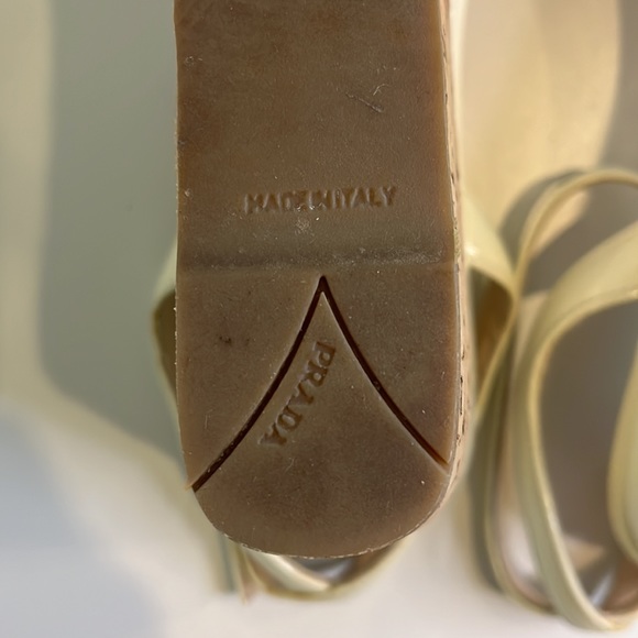Prada strappy wedge sandal in ivory - Picture 8 of 9